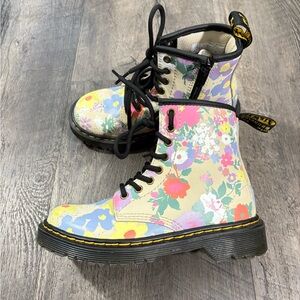 DR. MARTENS 1460 Floral Mash Up Leather Lace Up Boots
